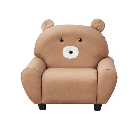 【時尚屋】[RU10]哈威耐磨皮動物造型椅-熊大駝色RU10-B04 -免組裝/免運費/造型沙發