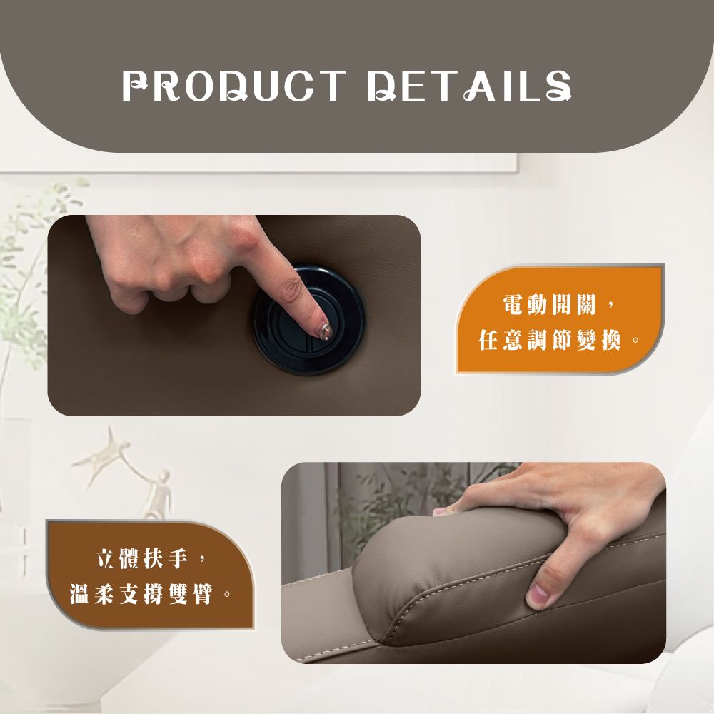 IHouse 愛屋家具 巴斯【電動貓抓皮】功能單人躺椅/沙發躺椅/1人沙發/主人椅