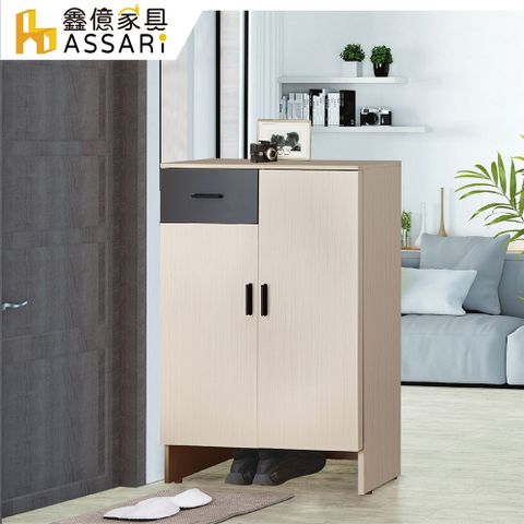 ASSARI-防火防潮全鋁2.6尺雙色雙門鞋櫃(寬80x深37x高118cm)