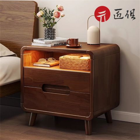 全橡膠木黑胡桃50CM帶感應燈