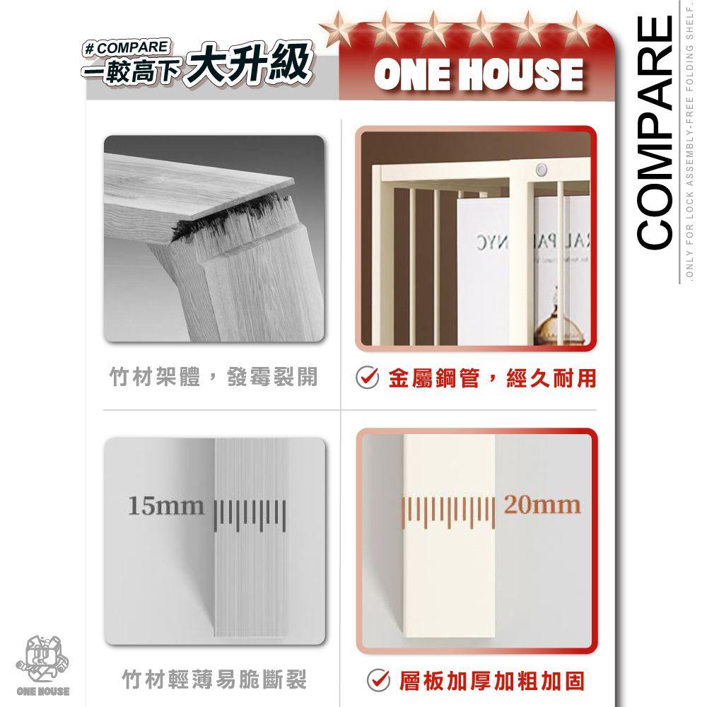 ANDYMAY2 虎克360°旋轉超耐重可移動置物書架-35寬五層_1入(旋轉書架/書櫃/簡易收納)
