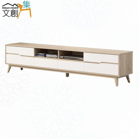 【文創集】亞果卡雙色7.1尺六抽電視櫃