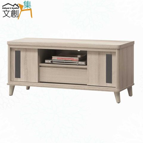 【文創集】韋拉可4尺推門單抽電視櫃