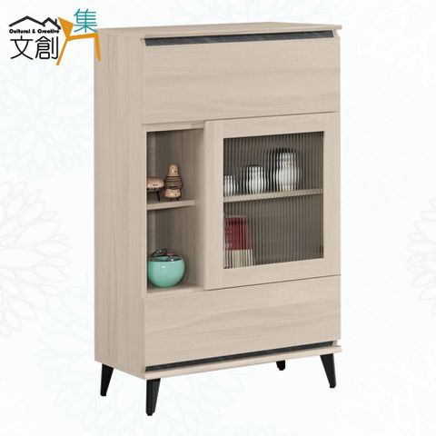 【文創集】納莉2.3尺開門單抽展示櫃/收納櫃