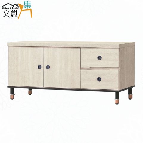 【文創集】喬特亞4尺二門二抽電視櫃