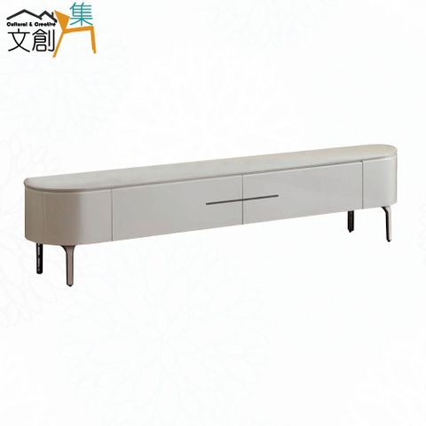 【文創集】伯蒂亞6.7尺二抽玻璃電視櫃