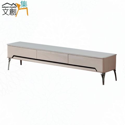 【文創集】琳諾多6.7尺三抽玻璃電視櫃