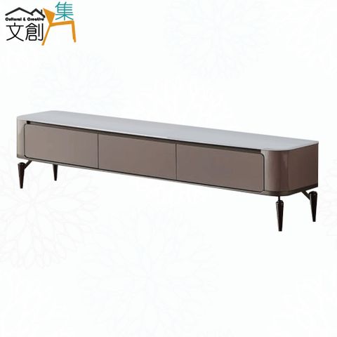 【文創集】莫妮6.7尺三抽玻璃電視櫃