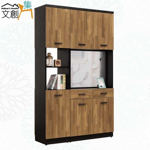 【文創集】弗格卡4尺多功能雙面開合隔間櫃/玄關櫃組合(二色可選)