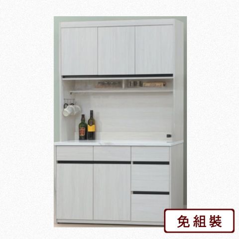 AS雅司-安德白榆木色4尺餐櫃(全組)-120.9×41.2×203.1cm