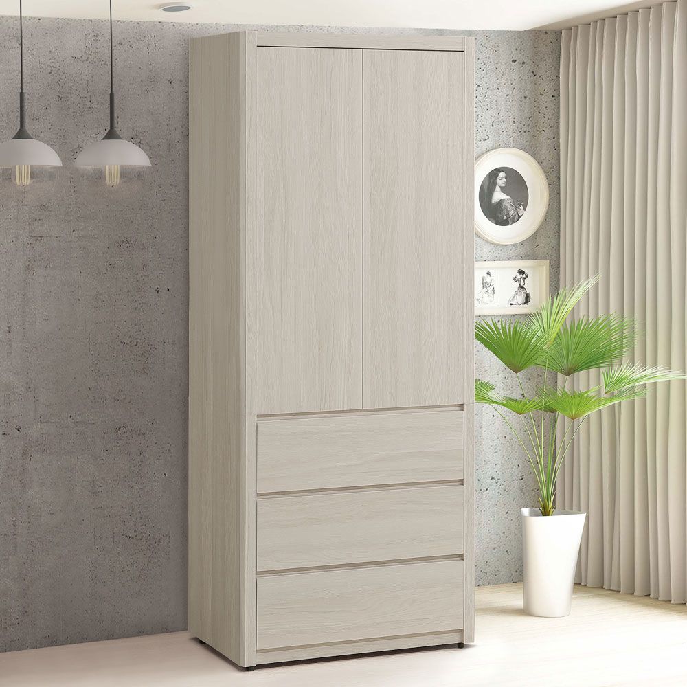 Homelike 喜家居2.7x7尺三抽衣櫃(2348)