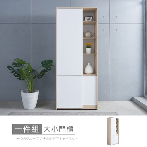 【時尚屋】[DU10]北歐法雪2.7尺大小門櫃DU10-094-免運費/免組裝/收納櫃