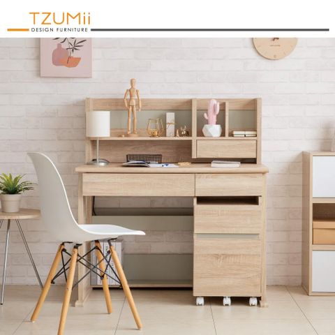 TZUMii豪華多功能書桌+活動櫃組合