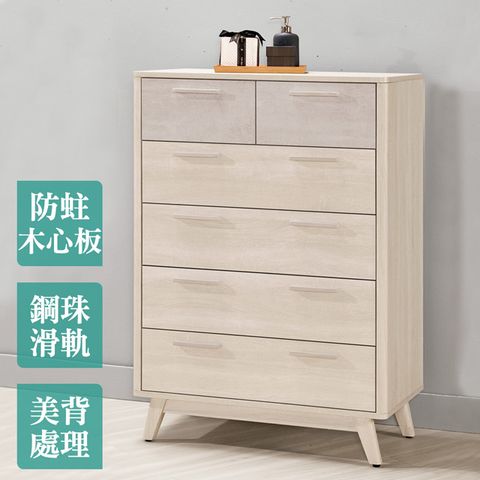 Bernice-韋恩2.7尺六斗櫃/六抽收納櫃/置物櫃