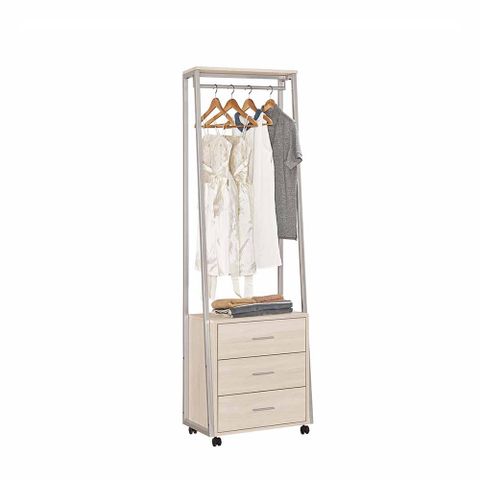 Bernice-戴米2尺簡約開放式衣櫃/活動式三抽衣櫃