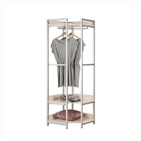 Bernice-戴米2.1尺簡約單吊桿角落收納衣櫃/開放式轉角衣櫃
