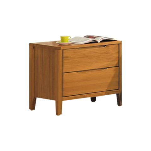 Bernice-威妮1.9尺復古柚木色實木床頭櫃/置物櫃/二抽收納櫃