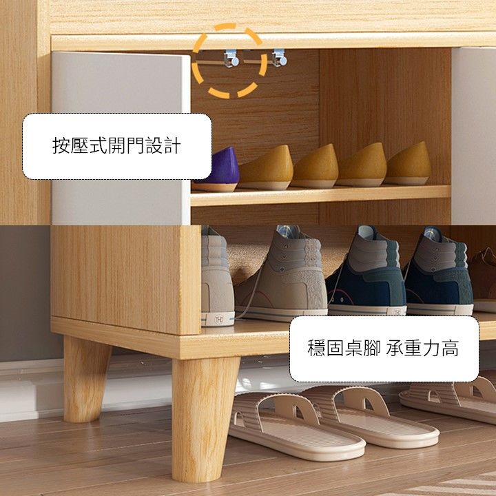 按壓式開門設計穩固桌腳 承重力高