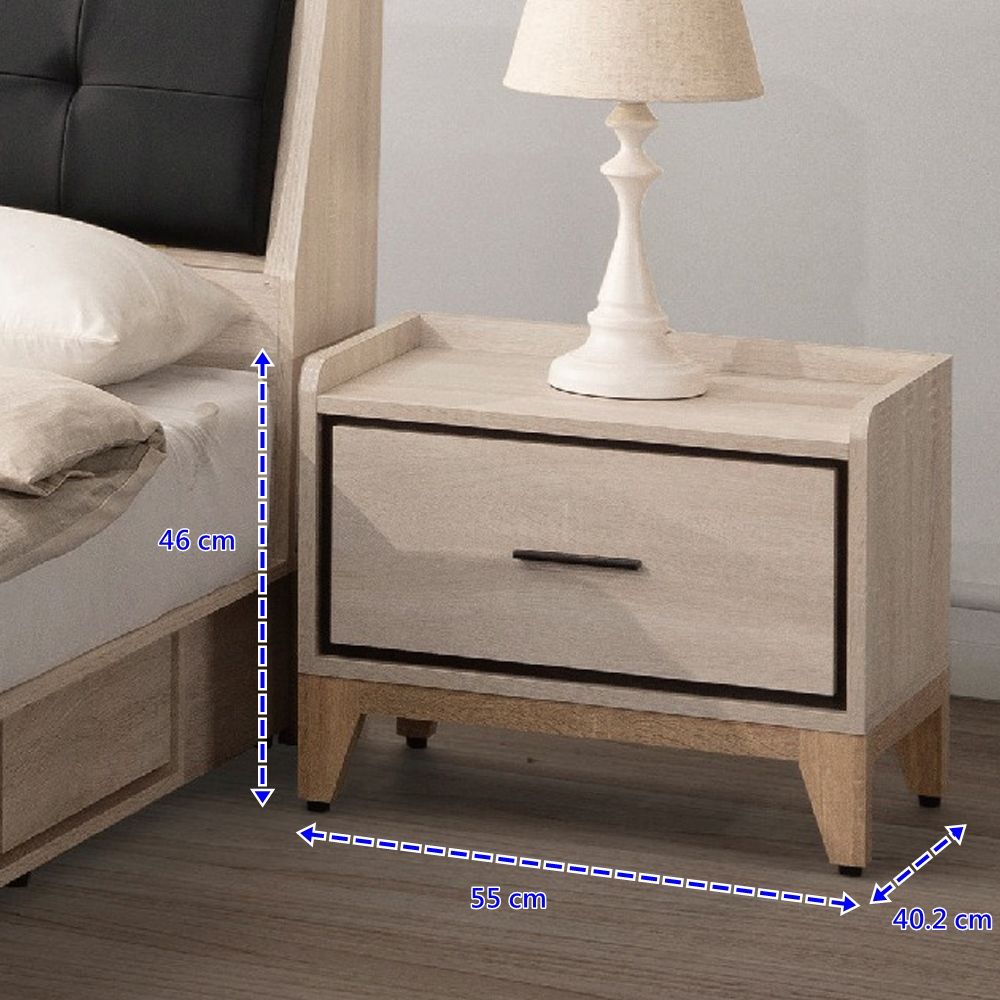 ONE 生活  建琳橡木白床頭櫃 寬55公分