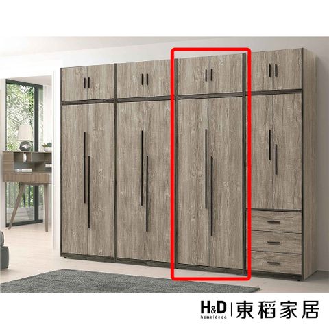 H&D 東稻家居 雙吊衣櫃2.5*8尺(TJS1-05372)-固定層板&五公格