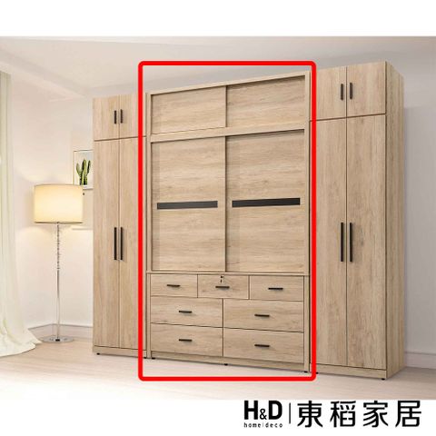 H&D 東稻家居 推門衣櫃5*8尺(TJS1-07424)