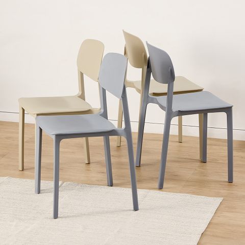 樂嫚妮 北歐風可堆疊純色餐椅-(5色)