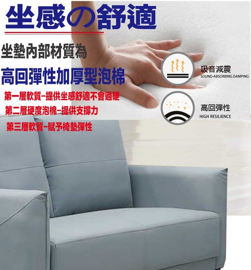 の舒適坐墊內部材質為高回彈性加厚型泡棉第一層軟質提供坐感舒適不會過硬第二層硬度泡棉提供支撐力第三層軟質賦予椅墊彈性吸音減震SOUND-ABSORBING DAMPING高回彈性HIGH RESILIENCE