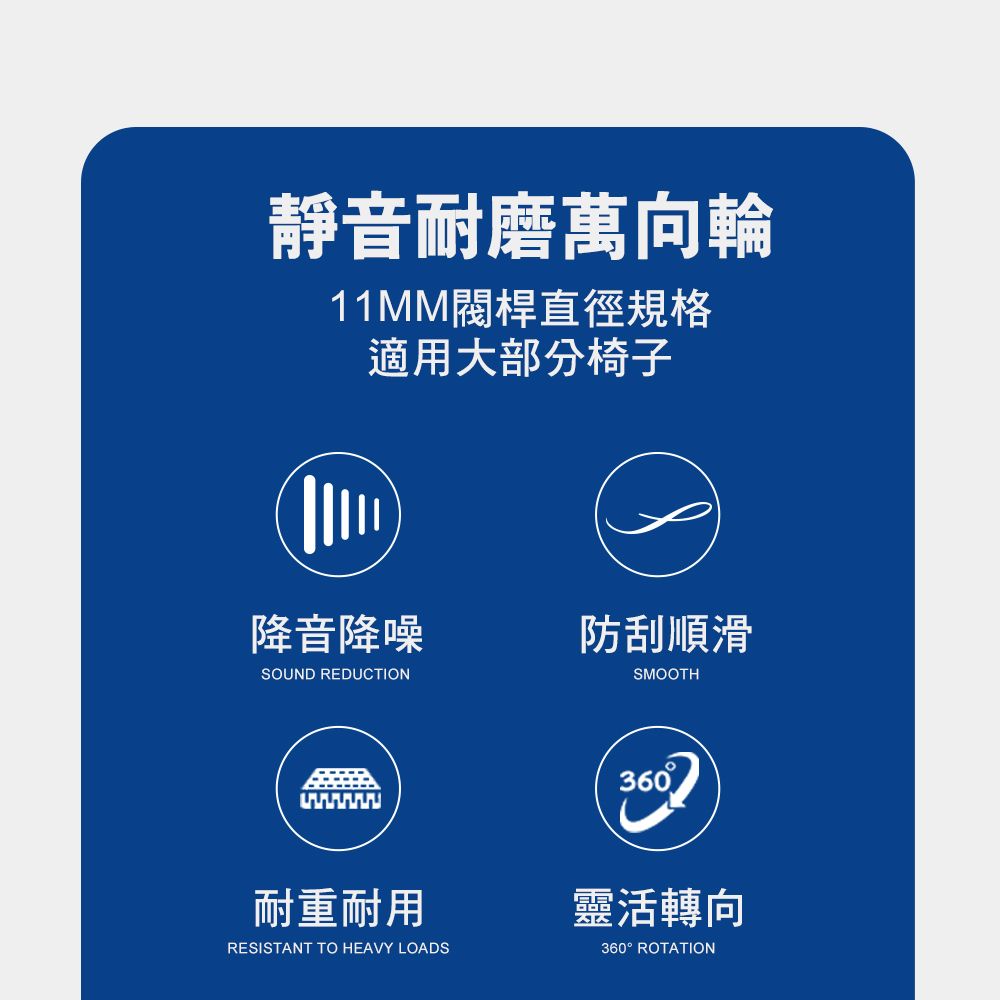 G+居家 2組辦公椅萬向PU輪-炫風水晶黑5入組 活動腳輪/電腦椅輪子/靜音輪/萬向輪/推車輪/直插式