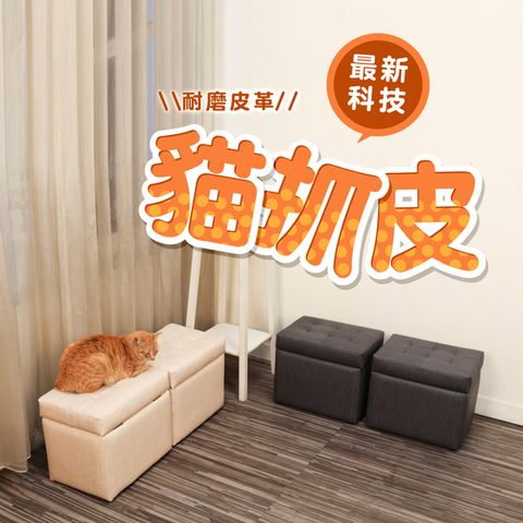 BuyJM 台灣製耐磨貓抓皮掀蓋椅(寬38公分)/收納椅/椅凳