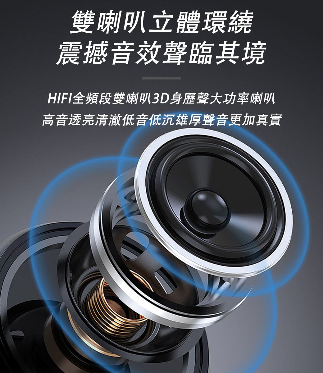 雙喇叭立體環繞震撼音效聲臨其境HIFI全頻段雙喇叭3D身歷聲大功率喇叭高音透亮清澈低音低沉雄厚聲音更加真實