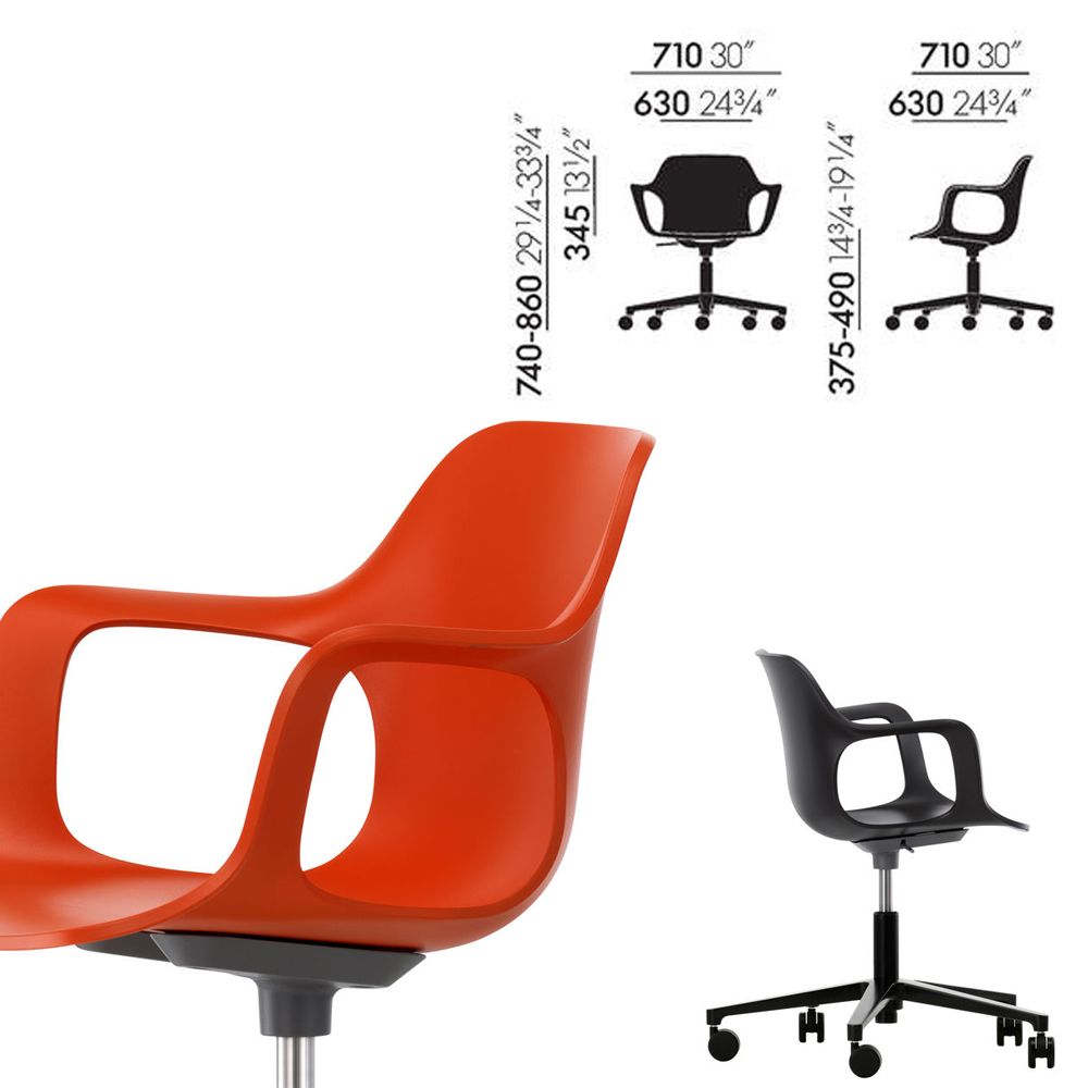 北歐櫥窗 Vitra HAL Armchair Studio 扶手工作好椅黑深灰坐墊