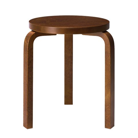 北歐櫥窗 Artek Stool 60 三腳圓凳胡桃木色