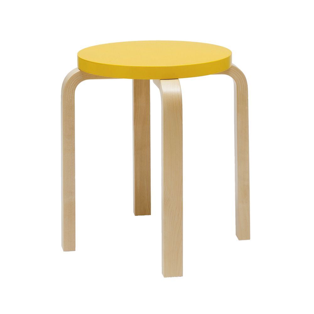 北歐櫥窗 Artek Stool E60 Paimio 四腳圓凳鮮黃