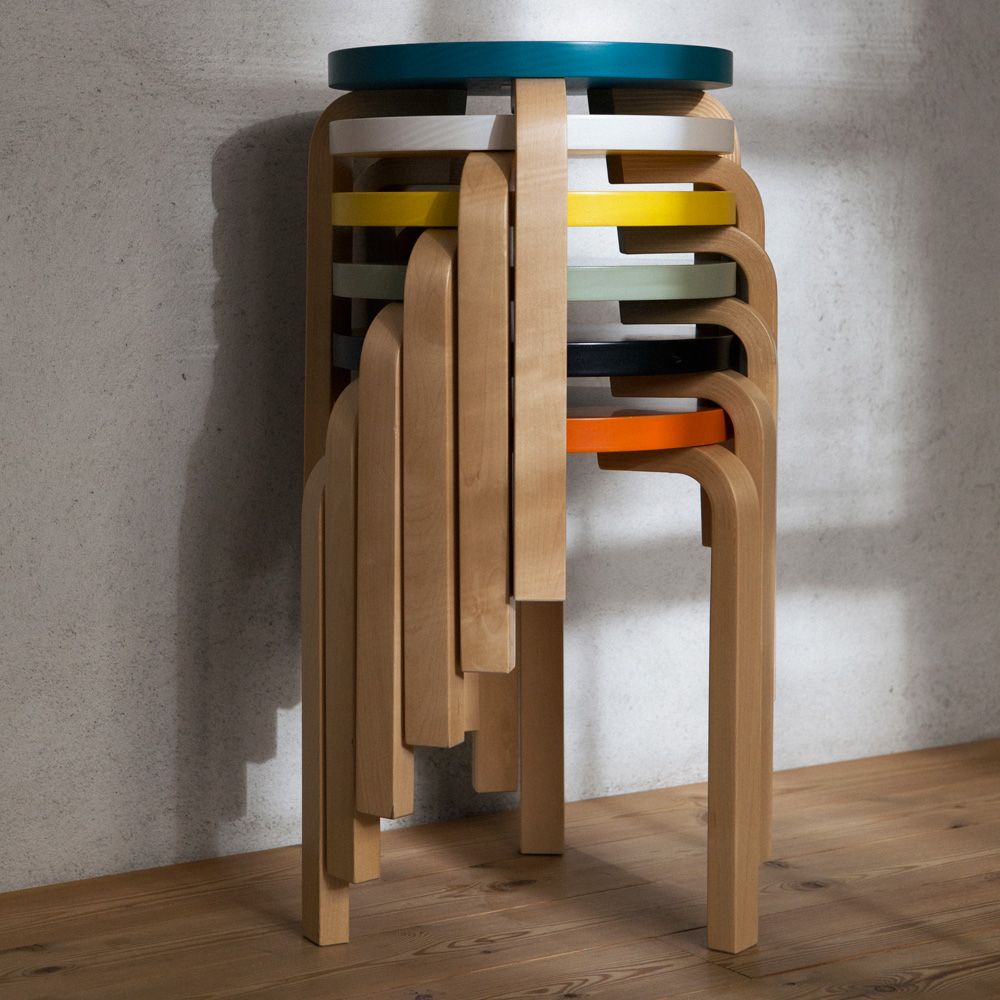 北歐櫥窗 Artek Stool E60 Paimio 四腳圓凳鮮黃