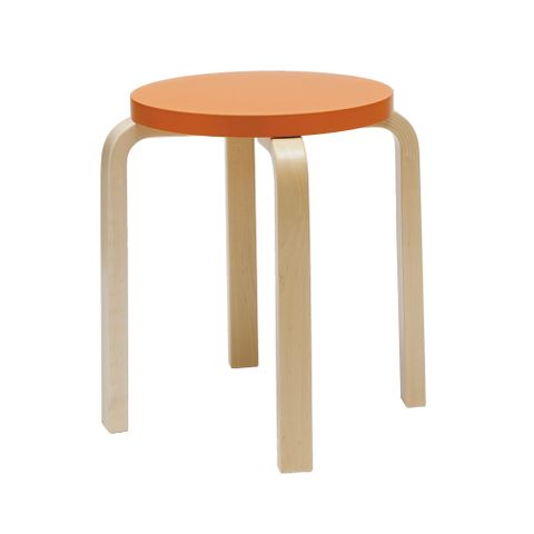 北歐櫥窗 Artek Stool E60 四腳圓凳（橙橘）