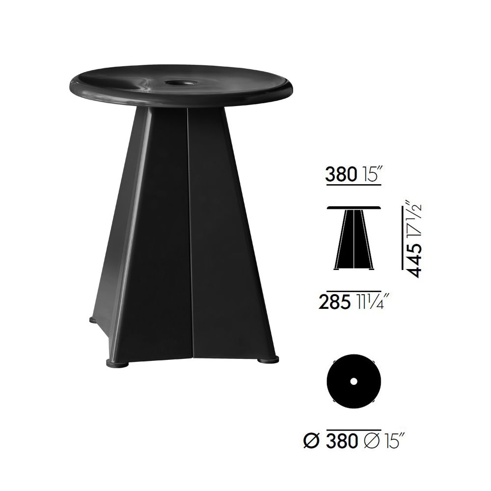 北歐櫥窗 Vitra Tabouret Metallique 金屬邊几凳深黑