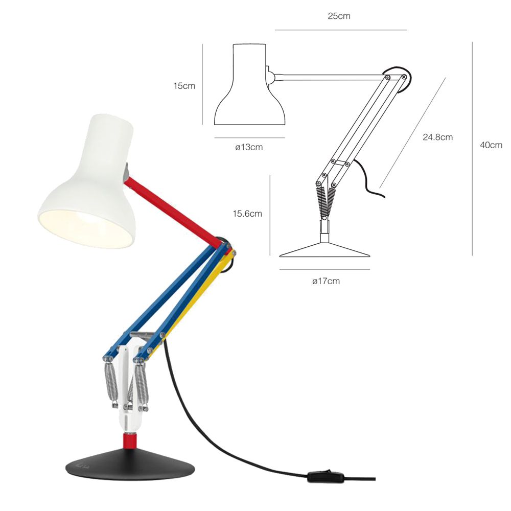 北歐櫥窗 Anglepoise Type 75 Mini Paul Smith 3 聯名桌燈蒙德里安