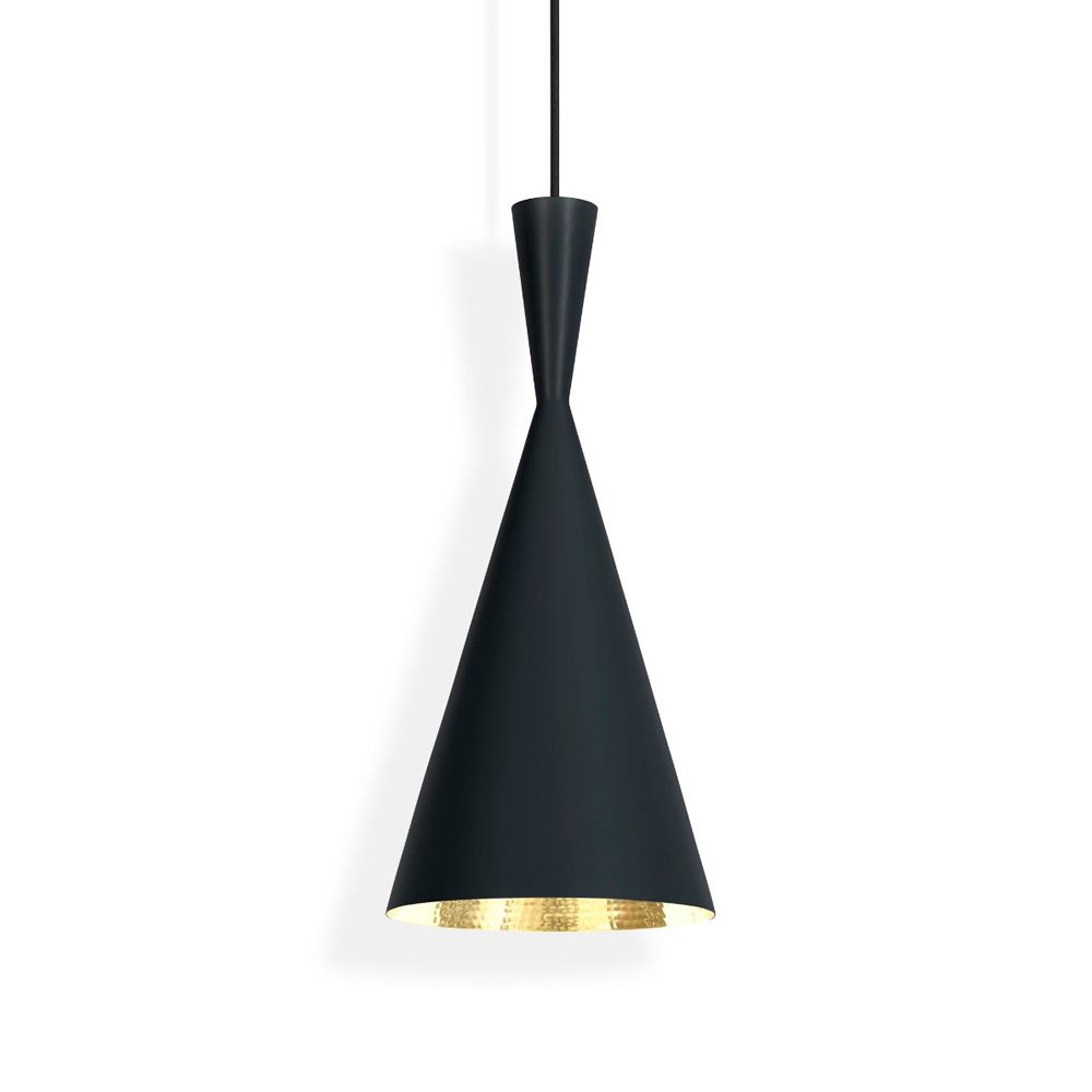 北歐櫥窗 Tom Dixon Beat Pendant Tall Black 黑金壺形 LED 吊燈錐瓶220V