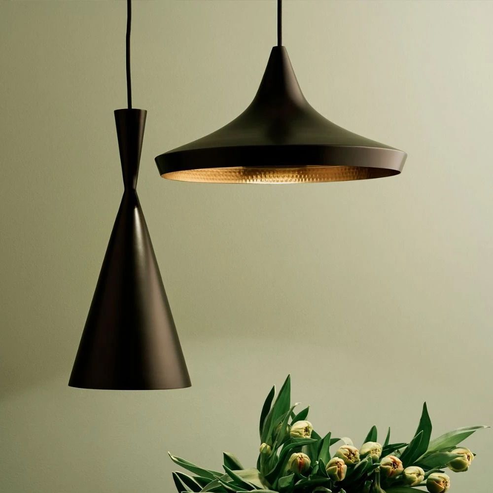 北歐櫥窗 Tom Dixon Beat Pendant Tall Black 黑金壺形 LED 吊燈錐瓶220V