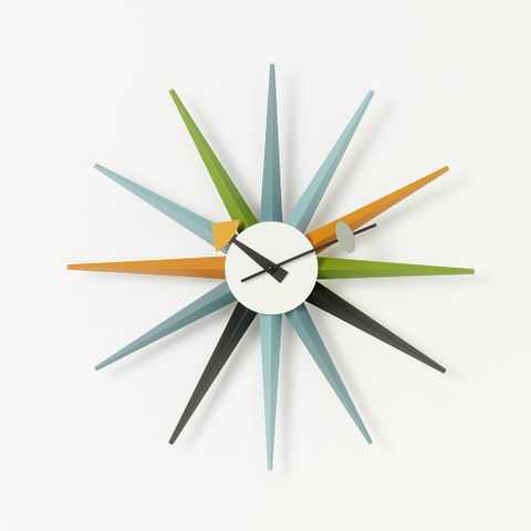 北歐櫥窗 Vitra Sunburst Clock 豔陽綻放掛鐘（彩色）