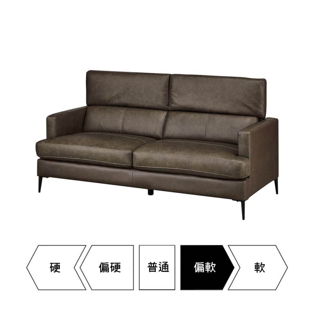 NITORI 宜得利家居 半皮3人用沙發 SATHERLA LEATHER-C2 DGY