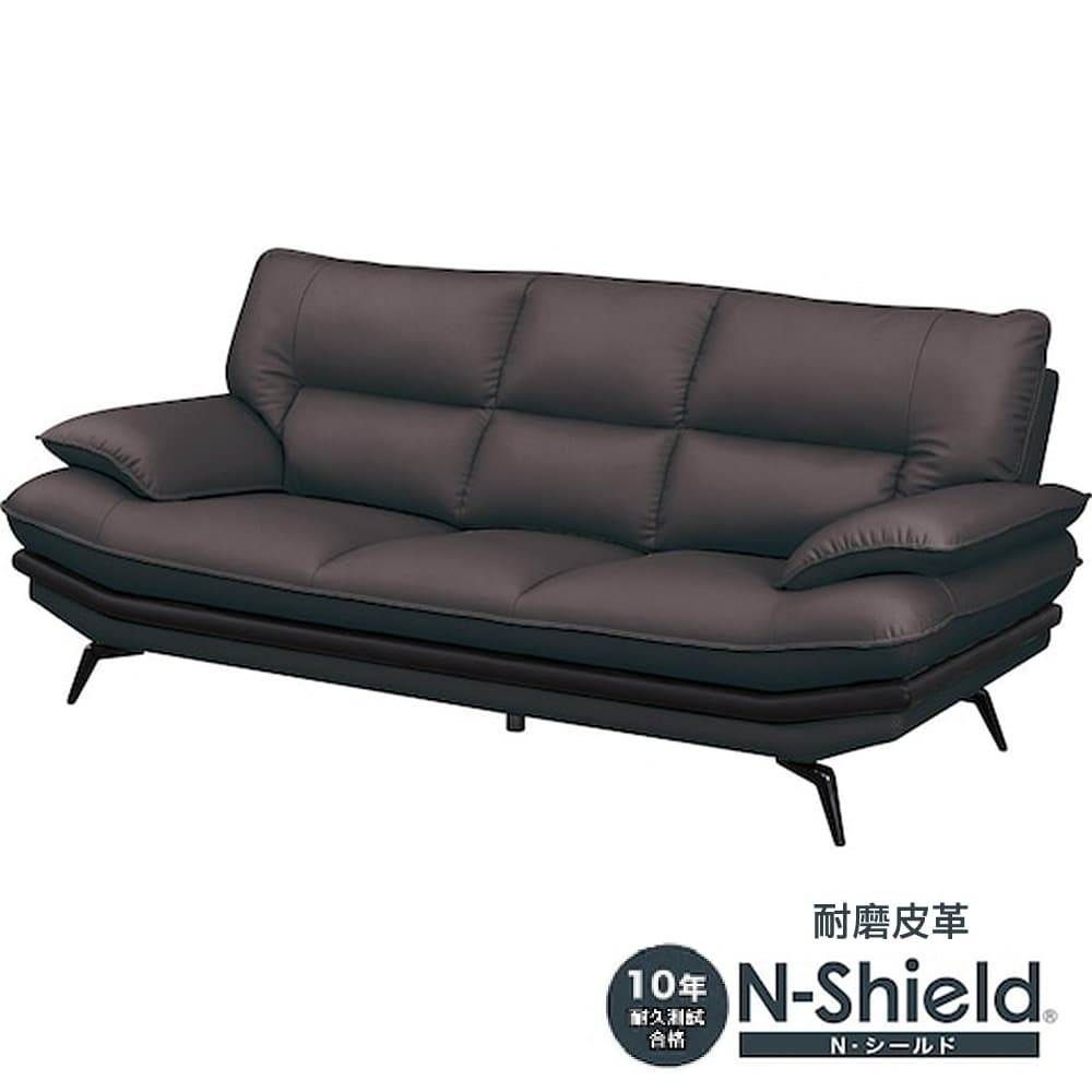 NITORI 宜得利家居 ◎耐磨合成皮革3人用沙發 LOZO KD N-SHIELD DBR
