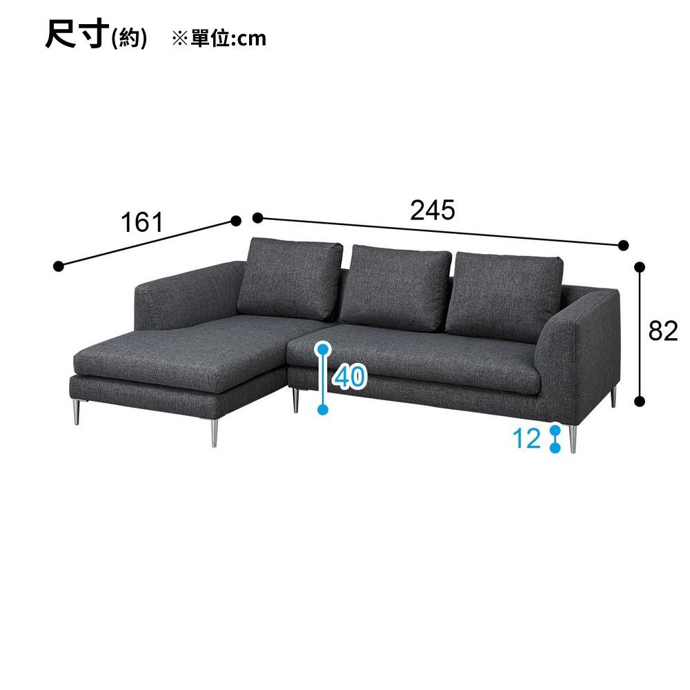 NITORI 宜得利家居 布質L型沙發 右L型 KK8160 RC DGY