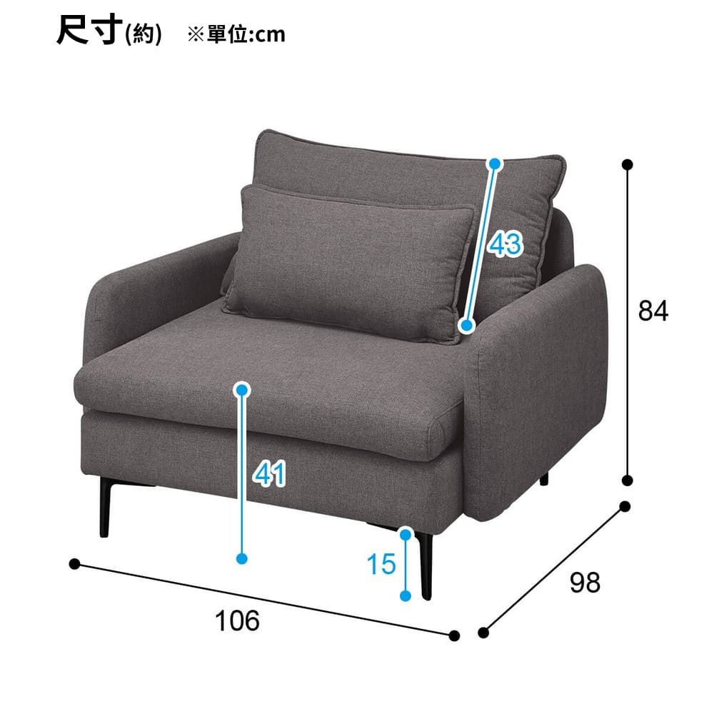 NITORI 宜得利家居 耐磨耐刮 防潑水貓抓布 布質1人用沙發 MS01 N-S布 AQ-MGY