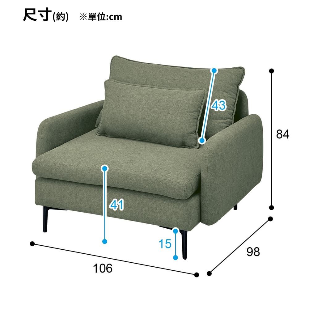 NITORI 宜得利家居 耐磨耐刮 防潑水貓抓布 布質1人用沙發 MS01 N-S布 AQ-YGR