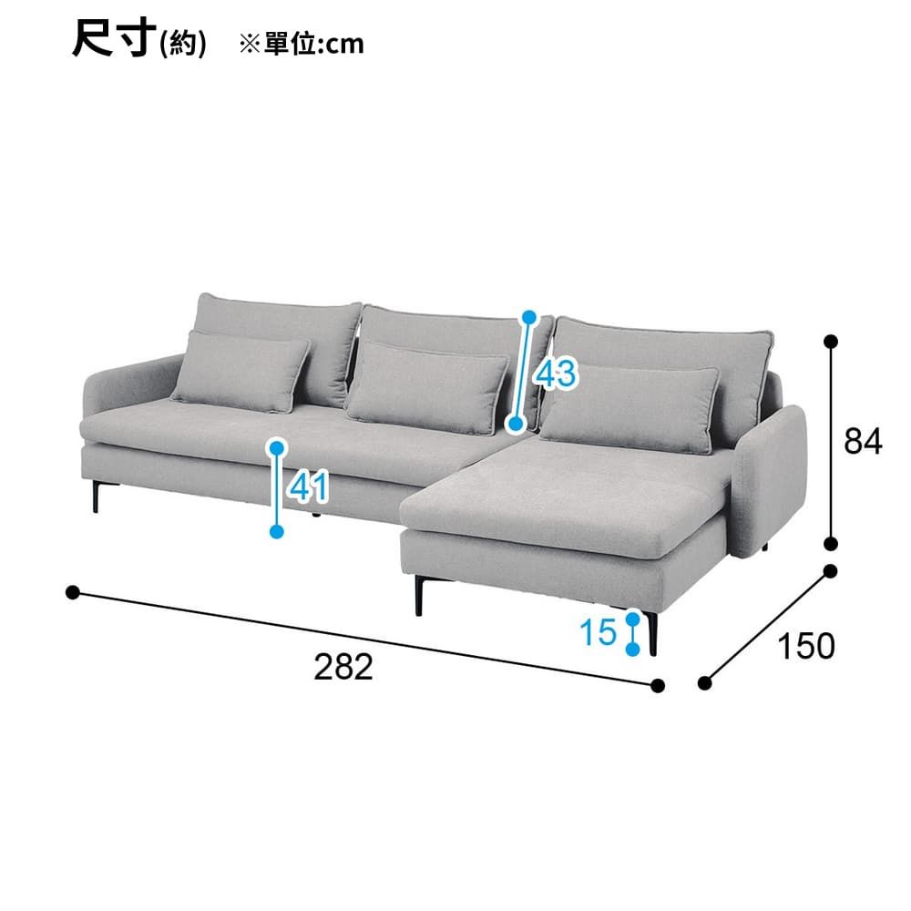 NITORI 宜得利家居 耐磨耐刮 防潑水貓抓布 布質L型沙發 MS01 N-S布 AQ-LGY