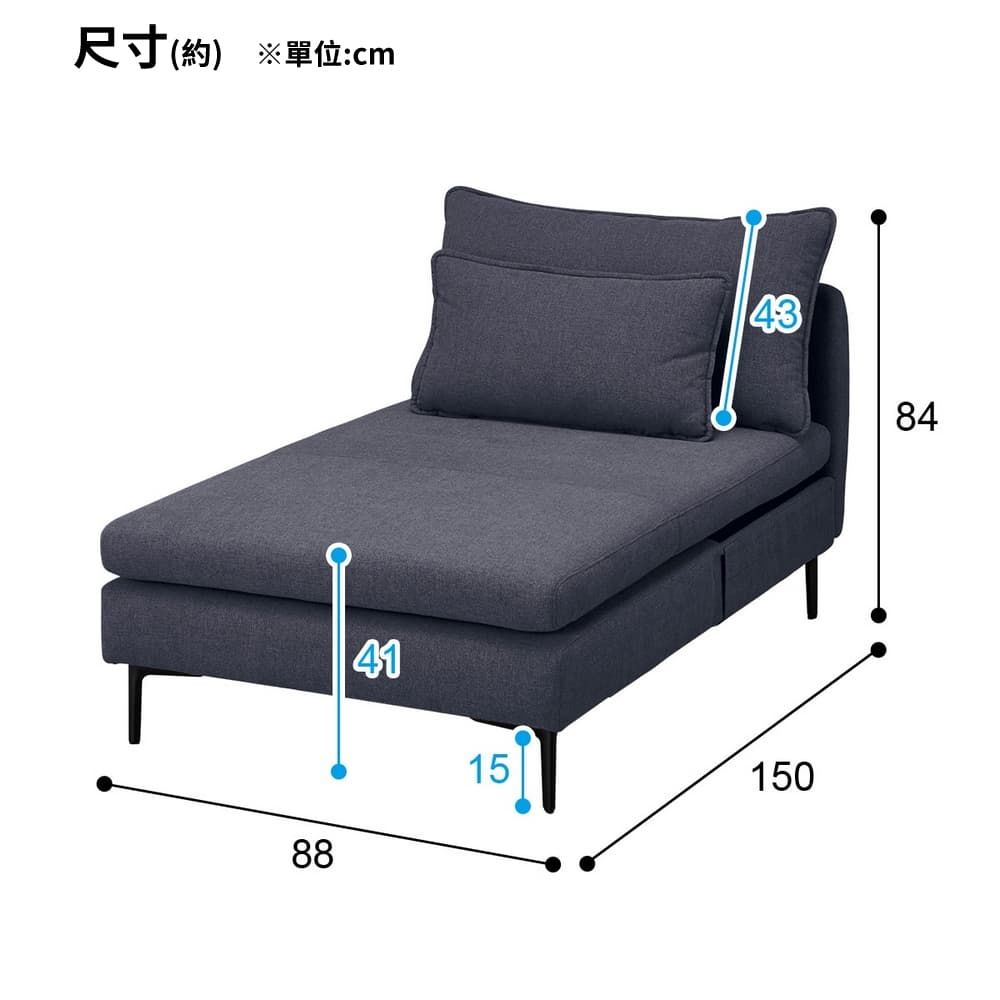 NITORI 宜得利家居 耐磨耐刮 防潑水貓抓布 布質躺椅無扶手沙發 MS01 N-S布 AQ-DBL