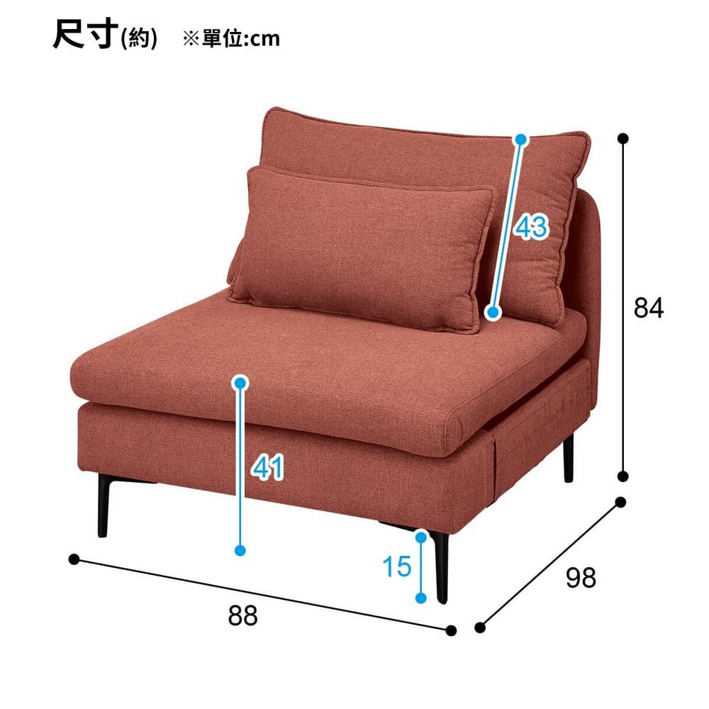 NITORI 宜得利家居 耐磨耐刮 防潑水貓抓布 布質L型沙發(1人用/躺椅) MS01 N-S布 AQ-RE