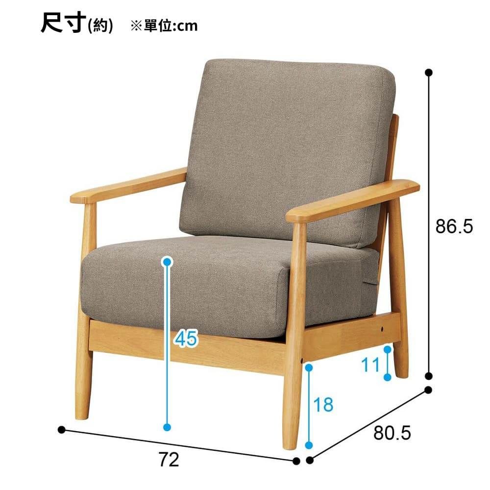 NITORI 宜得利家居 ◎布質1人用沙發 單人沙發 IG01 MO/LBR