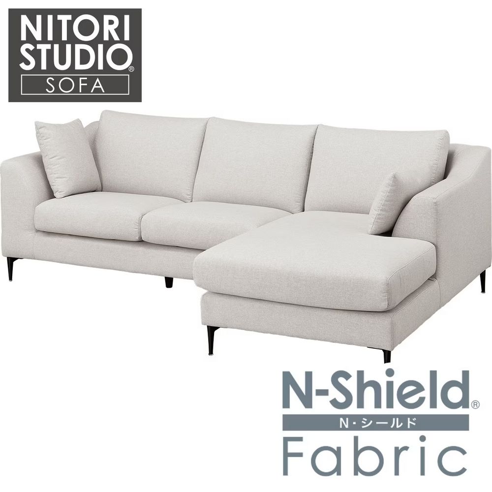 NITORI 宜得利家居 ◎耐磨耐刮 防潑水貓抓布 L型布沙發 LC N-POCKET BS15 N-SHIELD-LGY